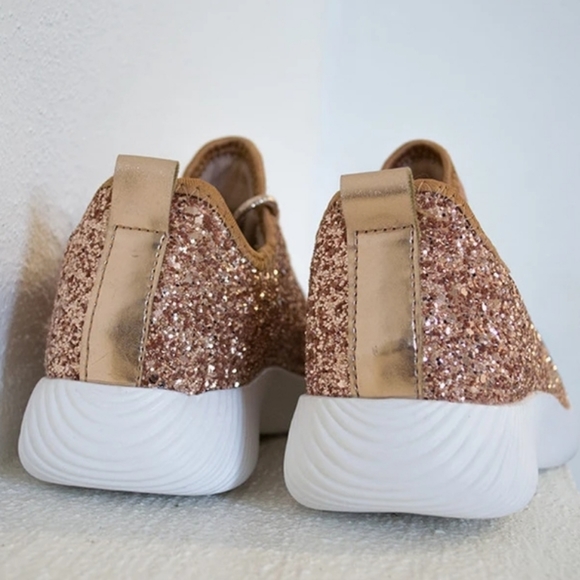 SOLD!!! Rose Gold Glitter Bomb Tennis Shoes - Picture 4 of 8